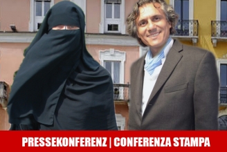 DE/IT: Massnahmen gegen Tessiner Burka-Verbot: Pressekonferenz von Rachid Nekkaz und Nora Illi in Locarno