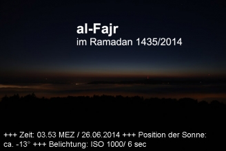 Neuberechnung der al-Fajr Zeiten für den Ramadan 1435/2014