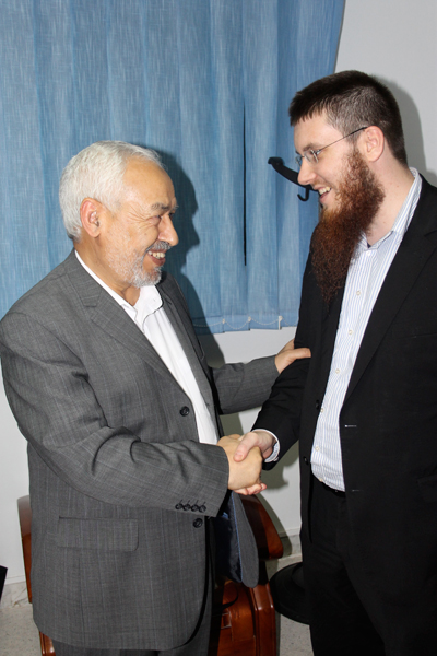 Nicolas Blancho trifft in Tunis mit Enahda-Führer Rachid al-Ghannouchi zusammen
