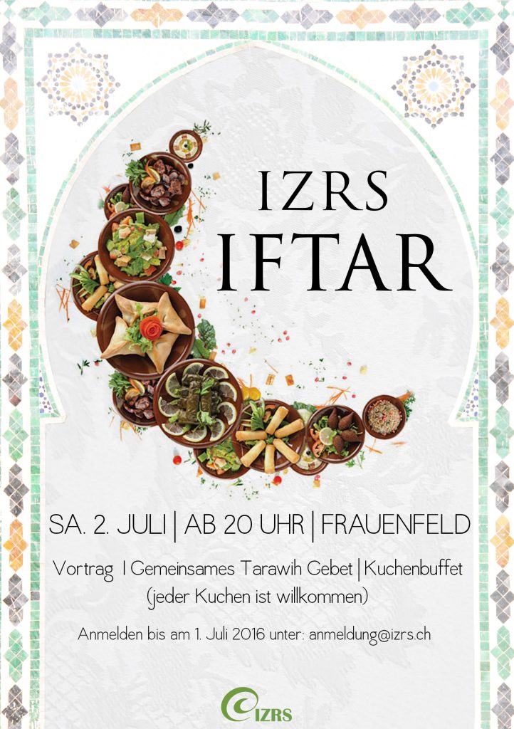 IZRS lädt zum gemeinsamen Iftar am Sa. 2. Juli in Frauenfeld