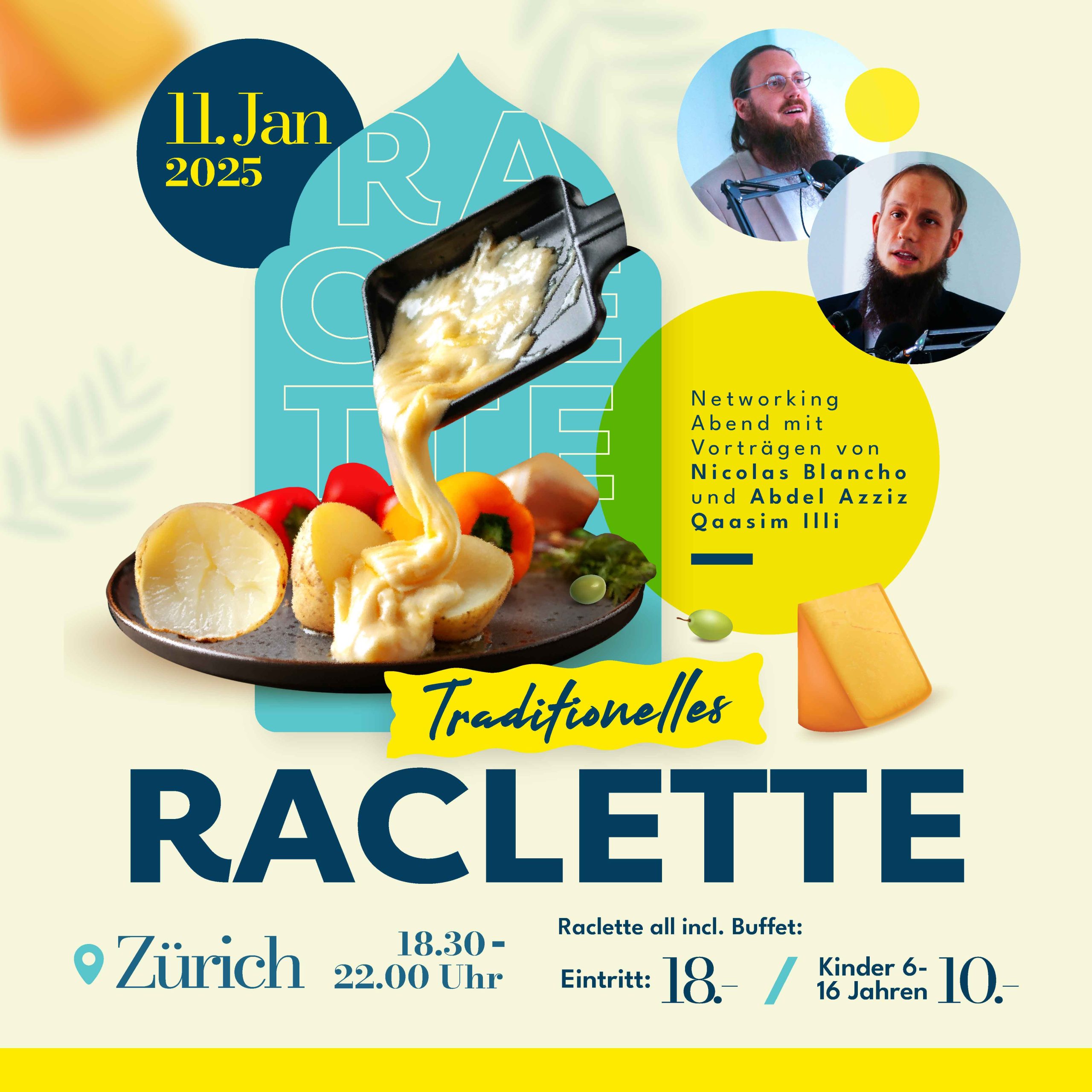 Traditionelles Raclette Buffet mit Vorträgen in Zürich