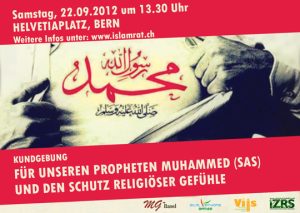 Kundgebung am Sa., 22.09.2012: Für unseren Propheten Muhammad (SAS) und den Schutz religiöser Gefühle